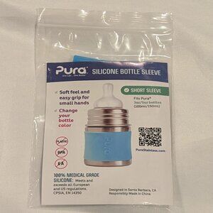 NWT Pura Stainless Silicone Bottle Sleeve ("Kiki" Short Silicone Sleeve, Blue)